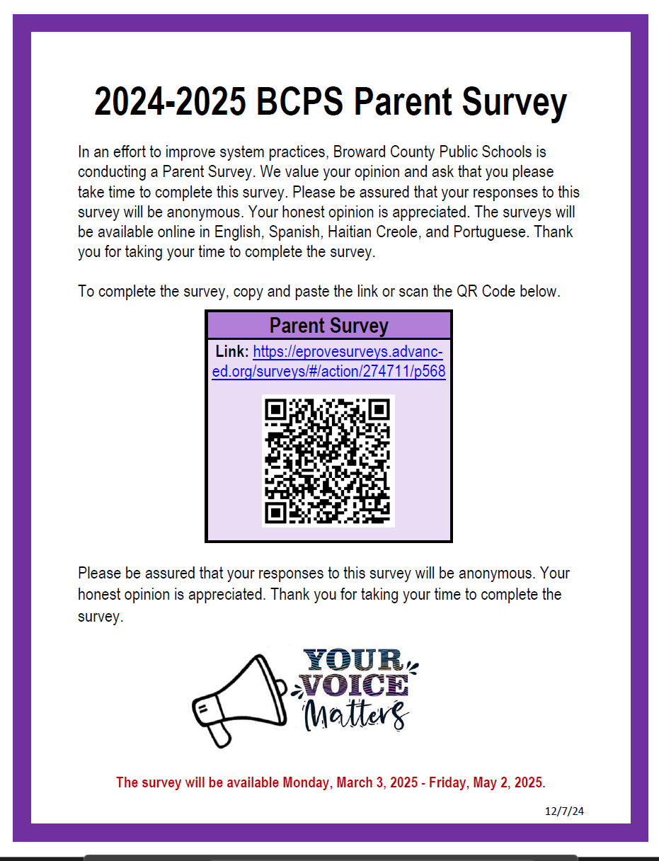  BCPS Survey: Win BIG! - Parents